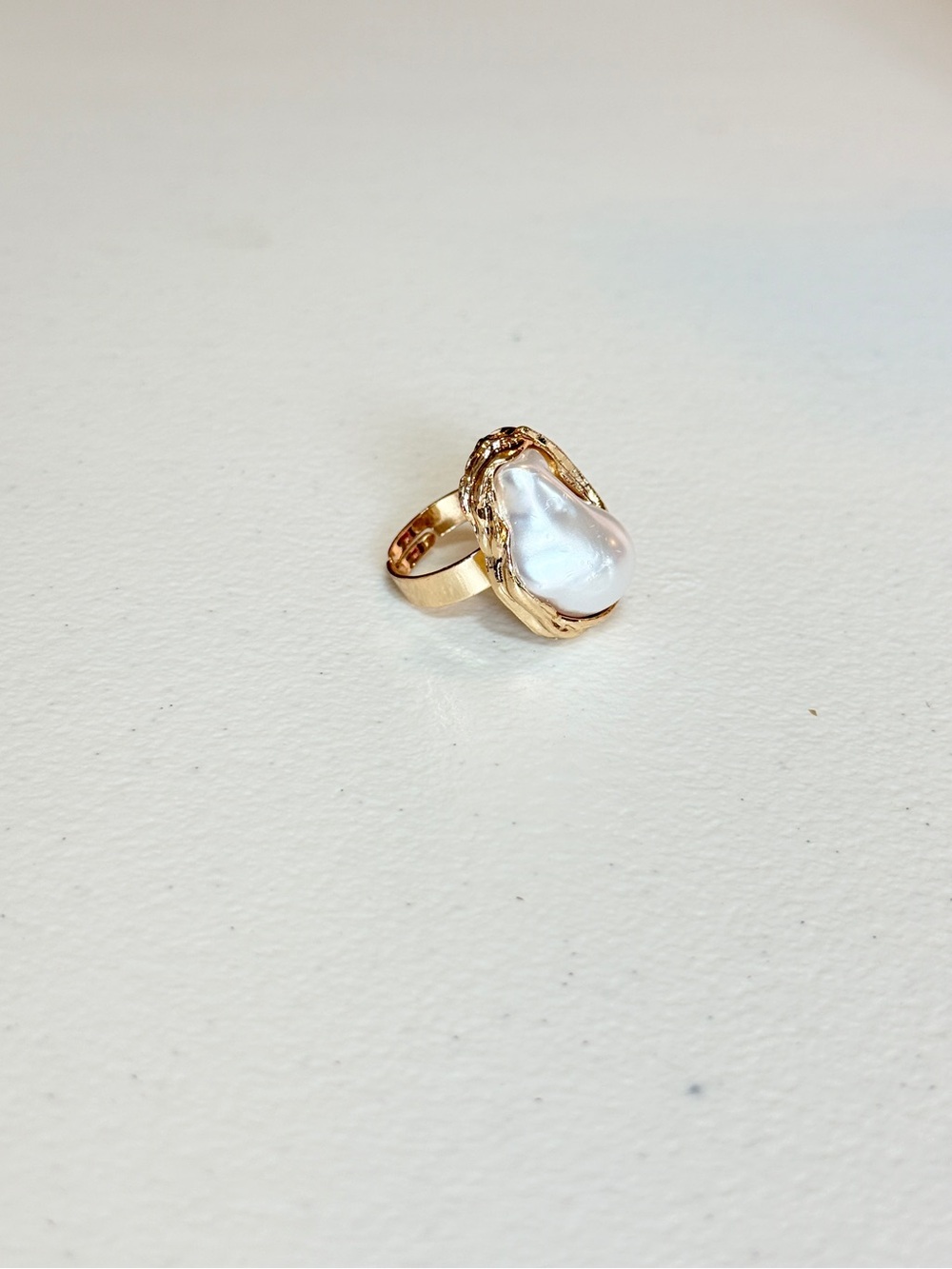 Gold Pearl Statement Ring - Picture 11 of 12